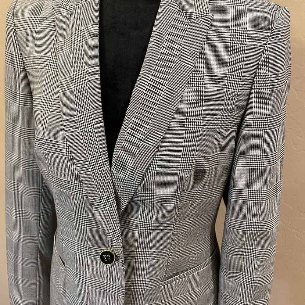 Tommy Hilfiger Black and White Plaid Blazer